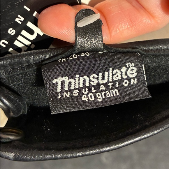 NWT Wilsons Leather Thinsulate Gloves Black Medium - Picture 3 of 4